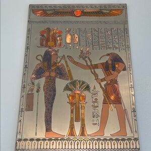 Ancient Egyptian Wall Art Decor Thoth Ankh on Copper plate